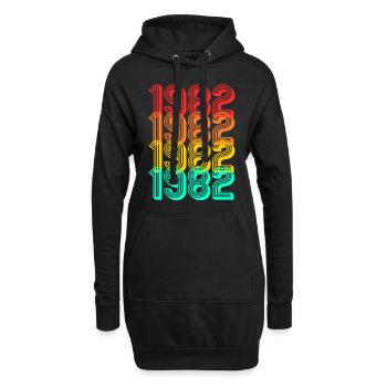 Né en 1982 millésime 1982 anniversaire cadeau - Sweat-shirt à capuche long Femme - noir - Devant