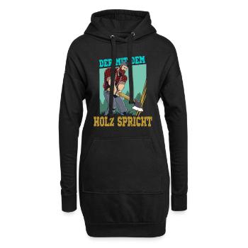 Der mit dem Holz spricht - Hoodie-Kleid - Schwarz - Vorne