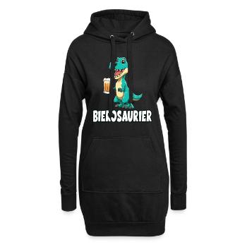 Bierosaurier Lustiges Dino Bier Trinken - Hoodie-Kleid - Schwarz - Vorne