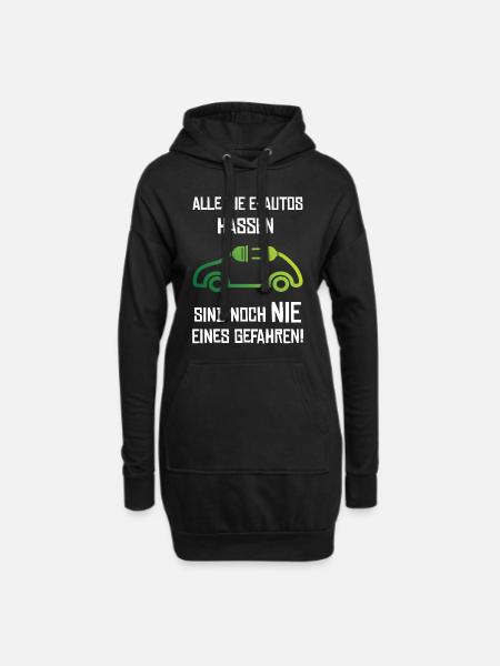 Elektroauto E-Auto Strom - Hoodie-Kleid - Schwarz