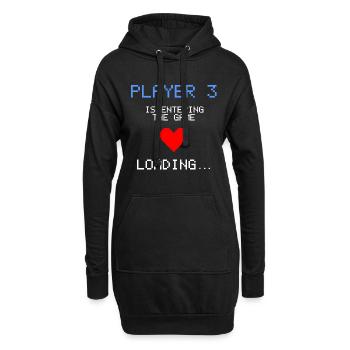Annonce Grossesse Gamer Enceinte Nerd - Sweat-shirt à capuche long Femme - noir - Devant