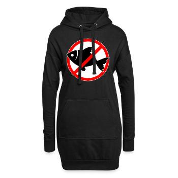 Fisch verboten - Fische - Hoodie-Kleid - Schwarz - Vorne