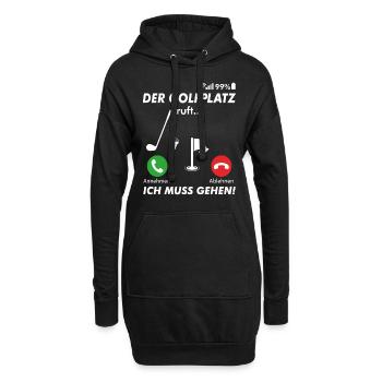 Golfer Golfplatz golfen anrufen Spruch - Hoodie-Kleid - Schwarz - Vorne