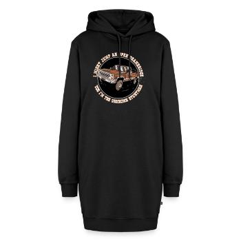 Colt Seavers - Truck - und Titelsong- Parodie - Hoodie-Kleid - Schwarz - Vorne - AI Model Female 172 light (172cm)