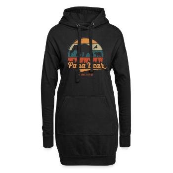 Fête des Pères Papabear Papa Retro Vintage - Sweat-shirt à capuche long Femme - noir - Devant