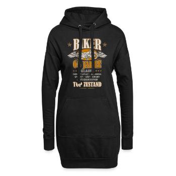 65. Geburtstag Mann Geschenk lustig Biker Motorrad - Hoodie-Kleid - Schwarz - Vorne