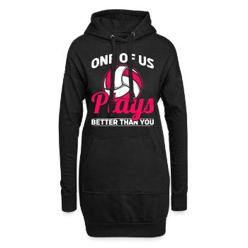 Beach Volley Frauen Volleyball Sport Geschenk - Hoodie-Kleid - Schwarz - Vorne