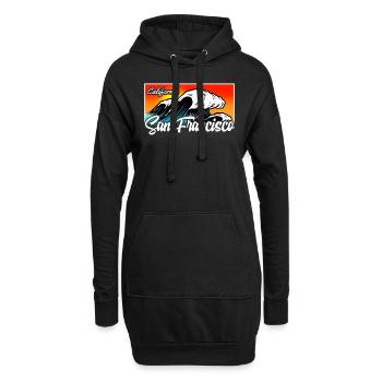 San Francisco Californie vintage rétro - Sweat-shirt à capuche long Femme - noir - Devant
