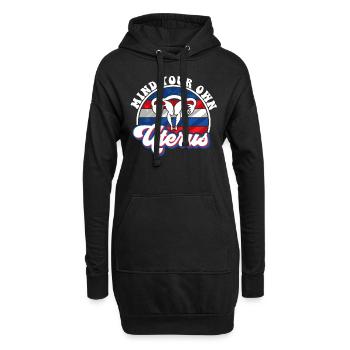 Mind your own uterus - Hoodie-Kleid - Schwarz - Vorne