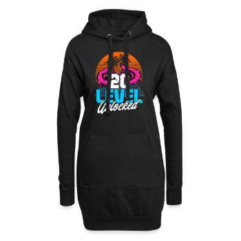 Niveau 20 Débloqué 20ème anniversaire Gamer 80s rétro - Sweat-shirt à capuche long Femme - noir - Devant