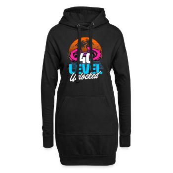 Niveau 40 Débloqué 40th Birthday Gamer 80s rétro - Sweat-shirt à capuche long Femme - noir - Devant