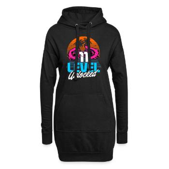 Level 11 Unlocked 11th Birthday Gamer 80s retro - Hoodie Dress - black - Front