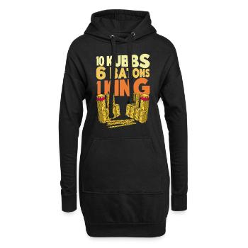 Kubb 10 Kubbs 6 Stöcke 1 König Geschenk - Hoodie-Kleid - Schwarz - Vorne