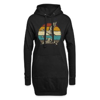 Ente retro vintage - Hoodie-Kleid - Schwarz - Vorne