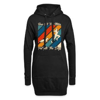 Halbmarathon Joggen Laufen Geschenk - Hoodie-Kleid - Schwarz - Vorne