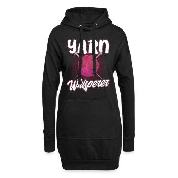 Tricot Fil Tricot TricotEr Tissu Cadeau - Sweat-shirt à capuche long Femme - noir - Devant