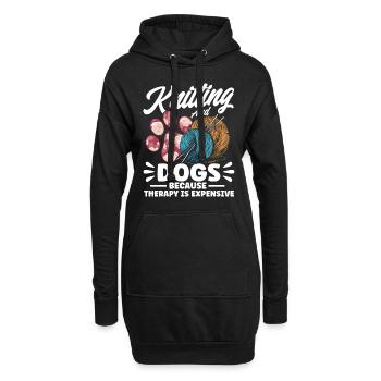 Tricot Fil Tricot TricotEr Tissu Cadeau - Sweat-shirt à capuche long Femme - noir - Devant