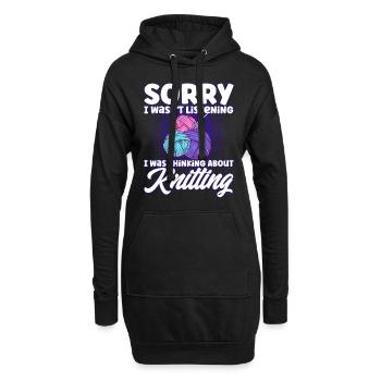 Stricken Stricken Liebhaber Stricken Geschenk - Hoodie-Kleid - Schwarz - Vorne