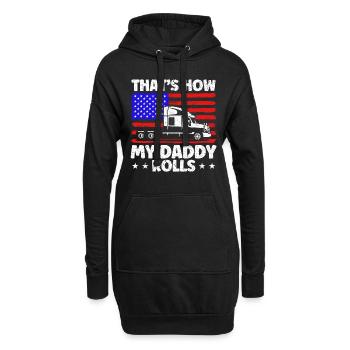 Trucker Semi-Remorque Truck Driver Cadeau - Sweat-shirt à capuche long Femme - noir - Devant