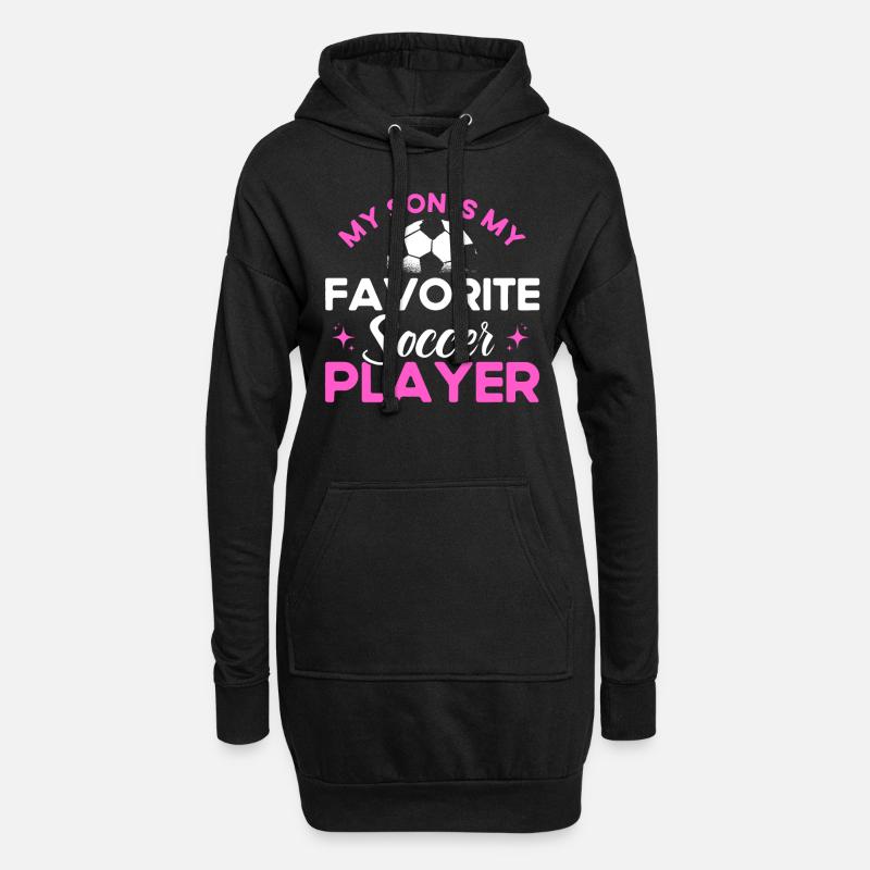 Fußball Mama Mutter Sohn Geschenk - Hoodie-Kleid - Schwarz
