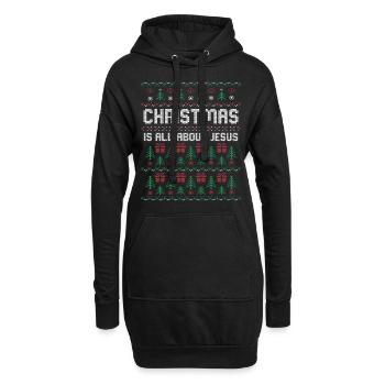 christmas is all about jesus outfit - Hoodie-Kleid - Schwarz - Vorne
