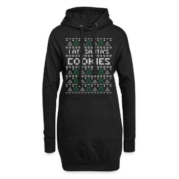 Cookies moche Noël - Sweat-shirt à capuche long Femme - noir - Devant