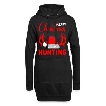 Joyeux Noël tenue de chasse - Sweat-shirt à capuche long Femme - noir - Devant
