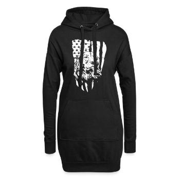 Golden Retriever Usa Flagge - Hoodie-Kleid - Schwarz - Vorne