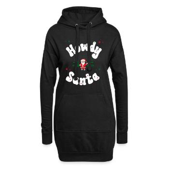 Howdy Santa Weihnachtsoutfit - Hoodie-Kleid - Schwarz - Vorne