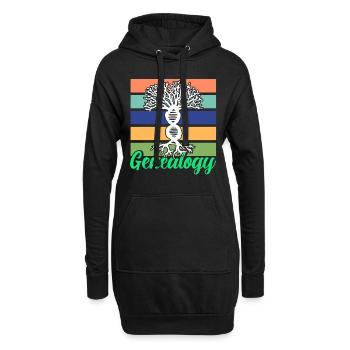 Stammbaum Genealogie Familiengeschichte Geschenk - Hoodie-Kleid - Schwarz - Vorne
