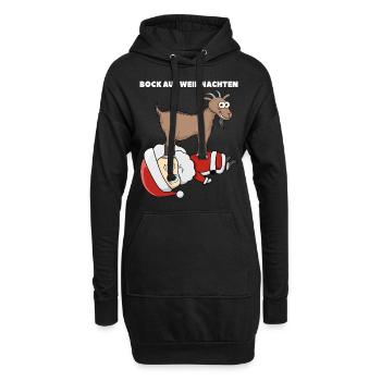 Bock Auf Weihnachten - Hoodie-Kleid - Schwarz - Vorne
