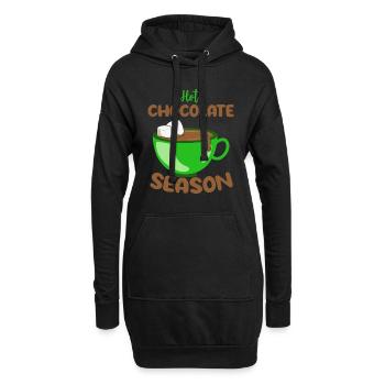 Chocolat de Noël - Sweat-shirt à capuche long Femme - noir - Devant
