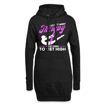Aerial Silk Luftakrobaten Aerial Yoga Workout Gesc - Hoodie-Kleid - Schwarz - Vorne