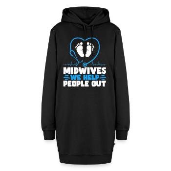 Doula Geburtshelferin Geburtshelfer Geschenk - Hoodie-Kleid - Schwarz - Vorne