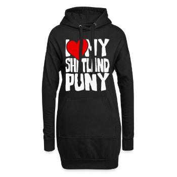 J’adore mon poney Shetland - Sweat-shirt à capuche long Femme - noir - Devant