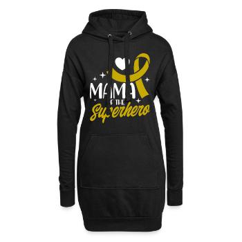 Survivant du cancer infantile du ruban jaune v - Sweat-shirt à capuche long Femme - noir - Devant