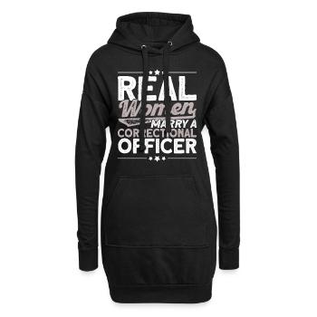 Gefängniswärter Handschellen Justizvollzugsbeamter - Hoodie-Kleid - Schwarz - Vorne