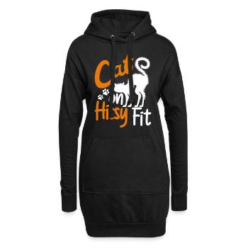 Chat Chat Parents Chats Dictons Cadeau - Sweat-shirt à capuche long Femme - noir - Devant