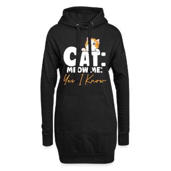 Chat Dictons Chat Chat Amoureux Cadeau - Sweat-shirt à capuche long Femme - noir - Devant