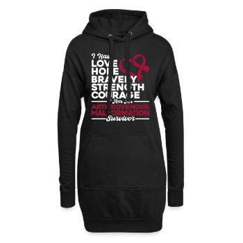 Conscience de malformation artérioveineuse Arteriovenö - Sweat-shirt à capuche long Femme - noir - Devant