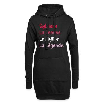 La femme le mythe la légende sylviane - Sweat-shirt à capuche long Femme - noir - Devant