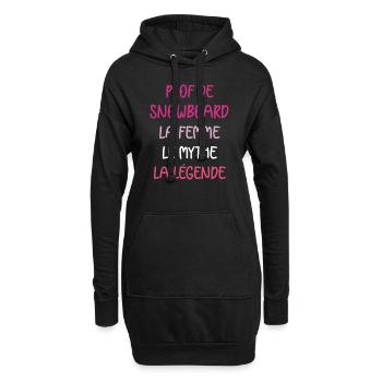La femme le mythe la légende prof de snowboard - Sweat-shirt à capuche long Femme - noir - Devant