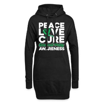 Zerebrale Lähmung Bewusstsein Grüne Schleife Zereb - Hoodie-Kleid - Schwarz - Vorne