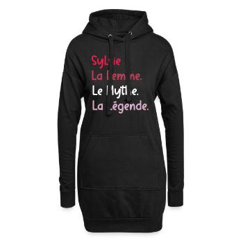 Sylvie la femme le mythe la légende - Sweat-shirt à capuche long Femme - noir - Devant