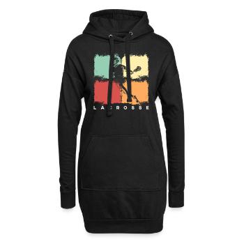 Lacrosse Lacrosse Spieler retro vintage - Hoodie-Kleid - Schwarz - Vorne