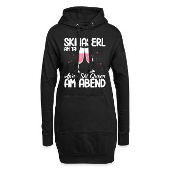 Apres Ski Skihaserl Am Tag Après Ski Queen Geschen - Hoodie-Kleid - Schwarz - Vorne