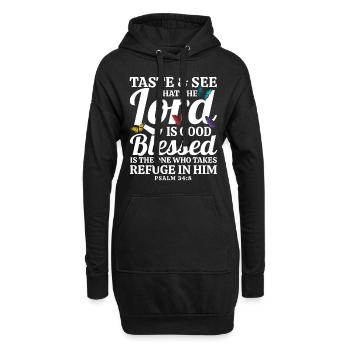 Jésus Dieu Bible verset inspirant - Sweat-shirt à capuche long Femme - noir - Devant