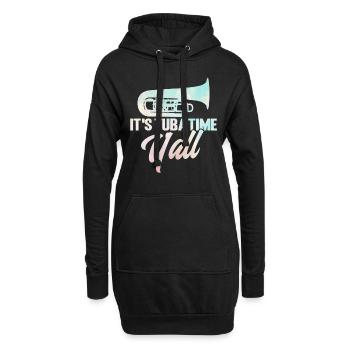 Tuba C’est l’heure du tuba, son cadeau tout - Sweat-shirt à capuche long Femme - noir - Devant