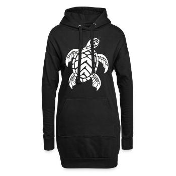 Tortue marine - Sweat-shirt à capuche long Femme - noir - Devant
