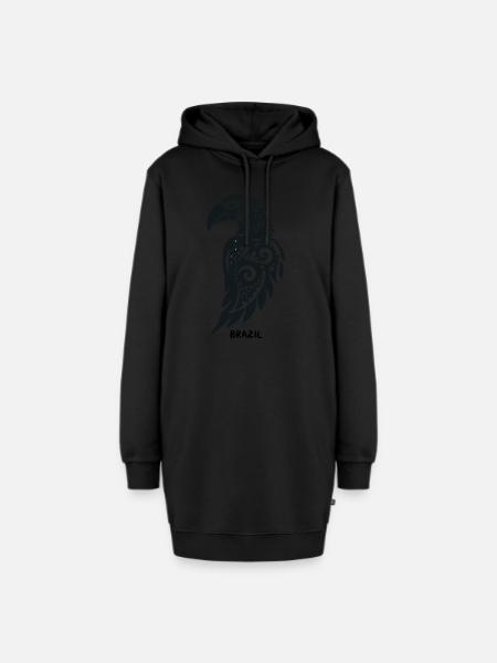 Stammessymbol Ara Papagei Brasilien - Hoodie-Kleid - Schwarz